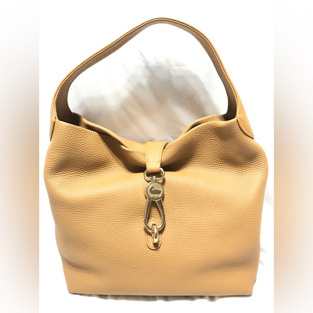 GUC Dooney & Bourke Large Pebble Grain Logo Lock Shoulder Sac, color Terracotta